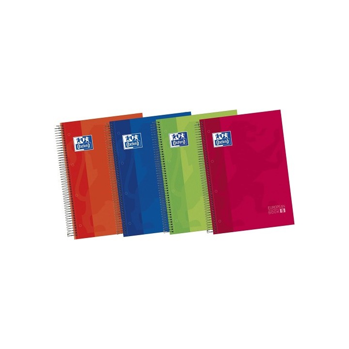 oxford cuaderno europeanbook 5 tapa extradura a4+ 120 hojas 5x5 colores vivos 50% hojas gratis oxfor