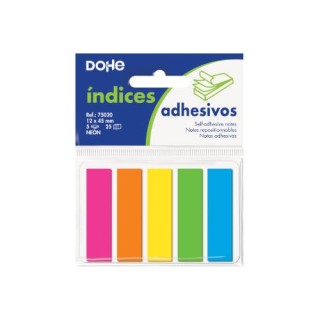 dohe blister 5 blocs de 25 indices en 5 colores surtidos neon 12x45 dohe 75020