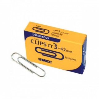 umec caja 100 clip plateado 42mm u200800 umec  pack: 10 unidades