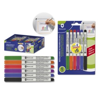 bismark rotuladores pizarra blanca blister 6 colores bismark 328355