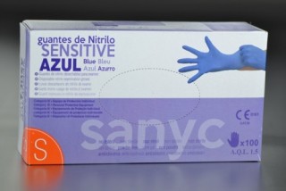 sanicel paquete de 100 guantes nitrilo sensitive s/p  t-p p-100 examen sanicen gu103