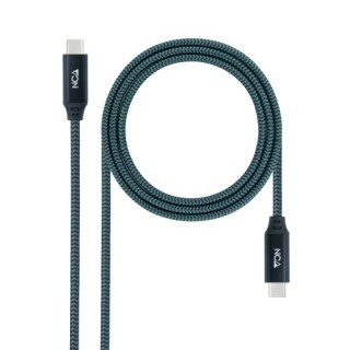 nanocable nanocable cable usb 3.2 gen2x2 20gbps 5a/100w 4k/60hz usb-c/m-usb-c/m, gris/negro, 0.5 m
