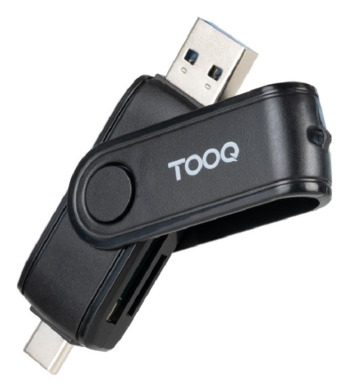 lector tarjetas tooq usb-c 2.0+usb-a 3.0 sd/tf negro