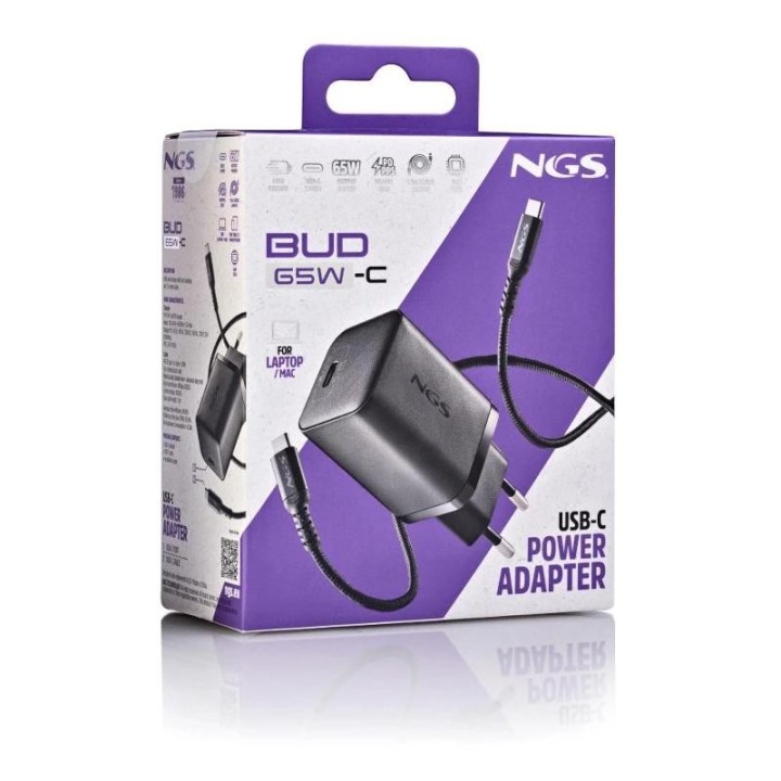 ngs cargador gan ultrarap 65w usb-c con cabl