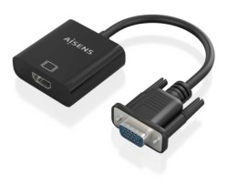 cable conversor aisens svga/m+jack 3.5/h+usb microb/h a hdmi a/h 20cm