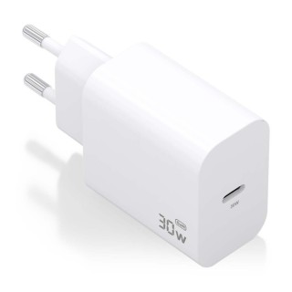 cargador aisens gan 30w 1xusb-c pd3.0 blanco