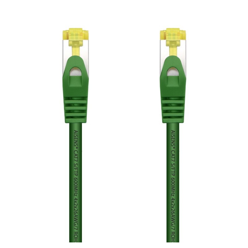 cable red aisens latiguillo rj45 lszh cat.7 sftp pimf 0.5m verde