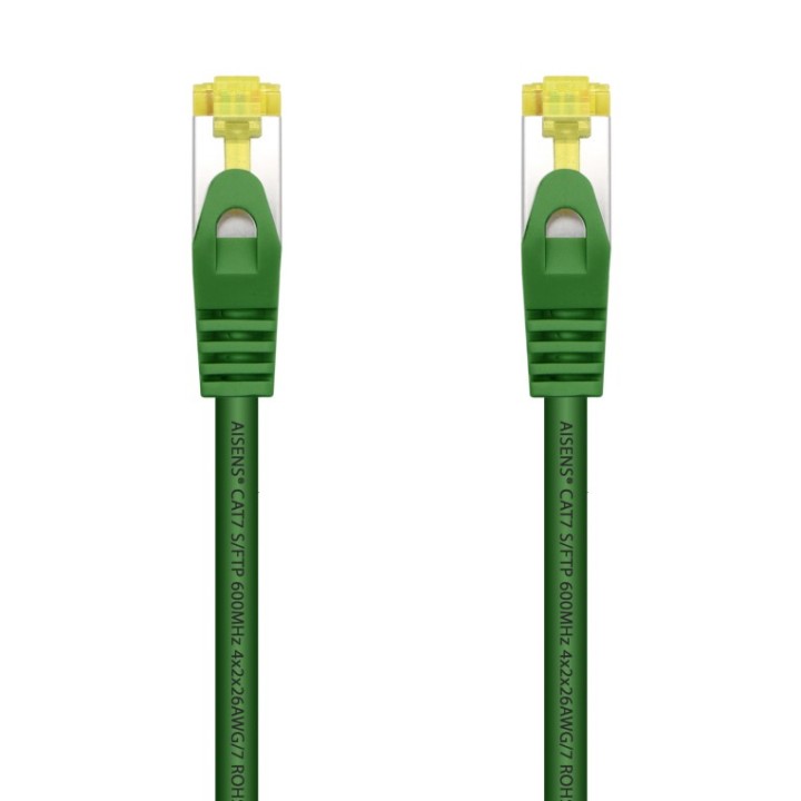 cable red aisens latiguillo rj45 lszh cat.7 sftp pimf 0.5m verde