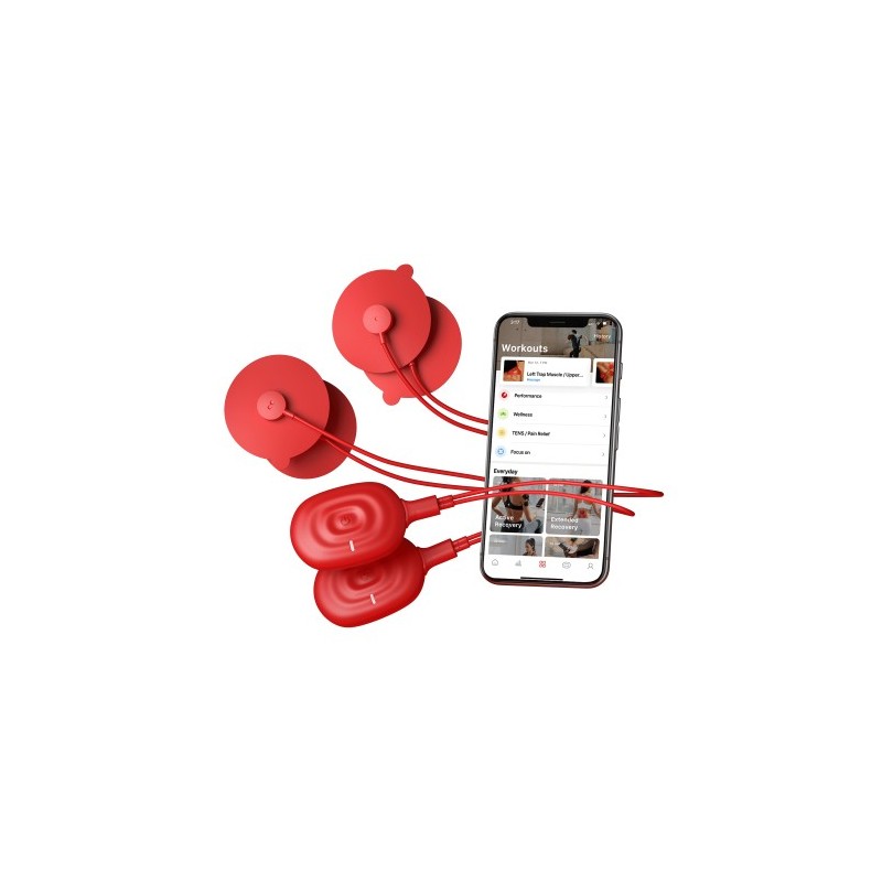 therabody theragun powerdot 2.0 duo estimulador muscular electronico unidad de electrodos rojo