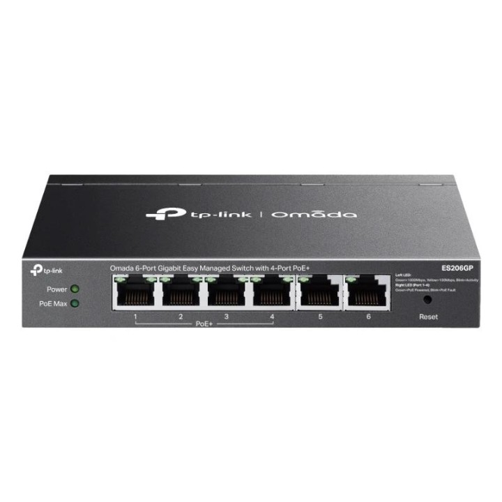 tp-link es206gp switch 4xgb poe+ 2xgb 65w desktop