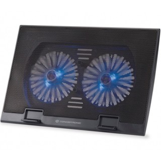 conceptronic base refrigeracion conceptronic para portatiles 2 ventiladores 125mm hasta 17 pulgadas