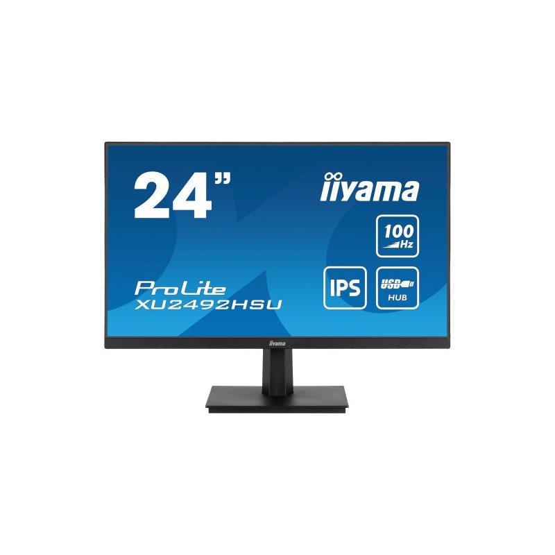 iiyama monitor iiyama 24 prolite slim xu2492hsu-b6, ips, 100hz, 0,4 ms, usb, hdmi, displayport, alt