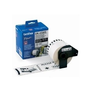 brother etiquetas cinta continua brother blanca dk22205 62mm ql - 500a ql - 500bw ql - 560 ql - 570