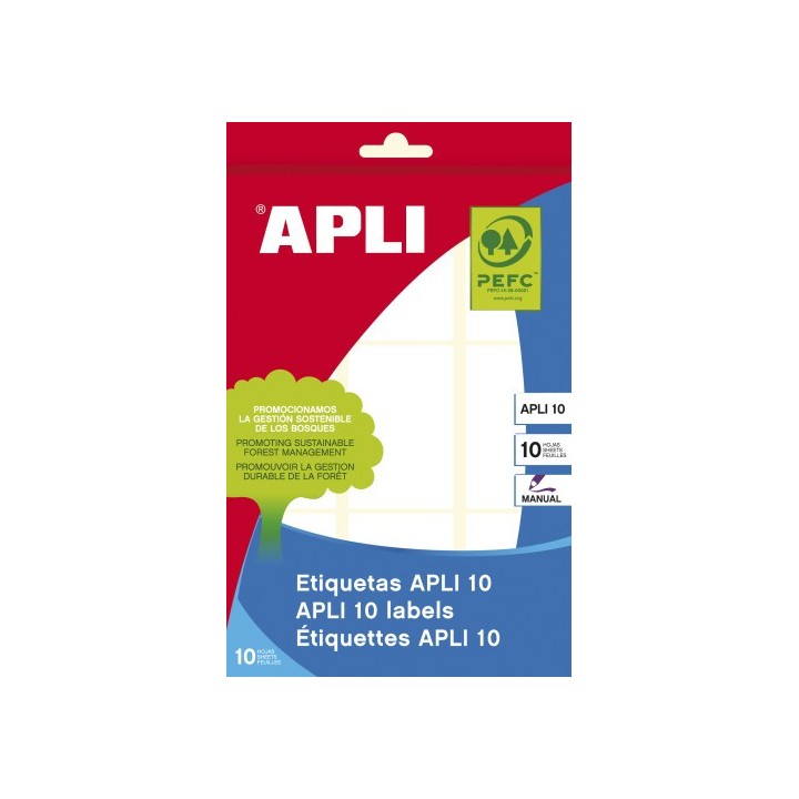 apli apli 01650 etiqueta autoadhesiva rectangulo permanente blanco 90 pieza(s)