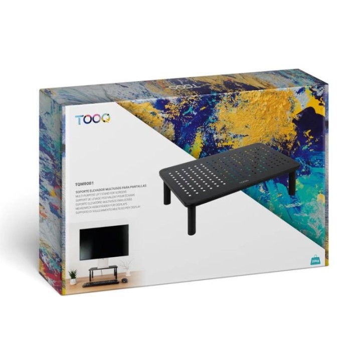 tooq tqmr081 soporte elevador monitores negro