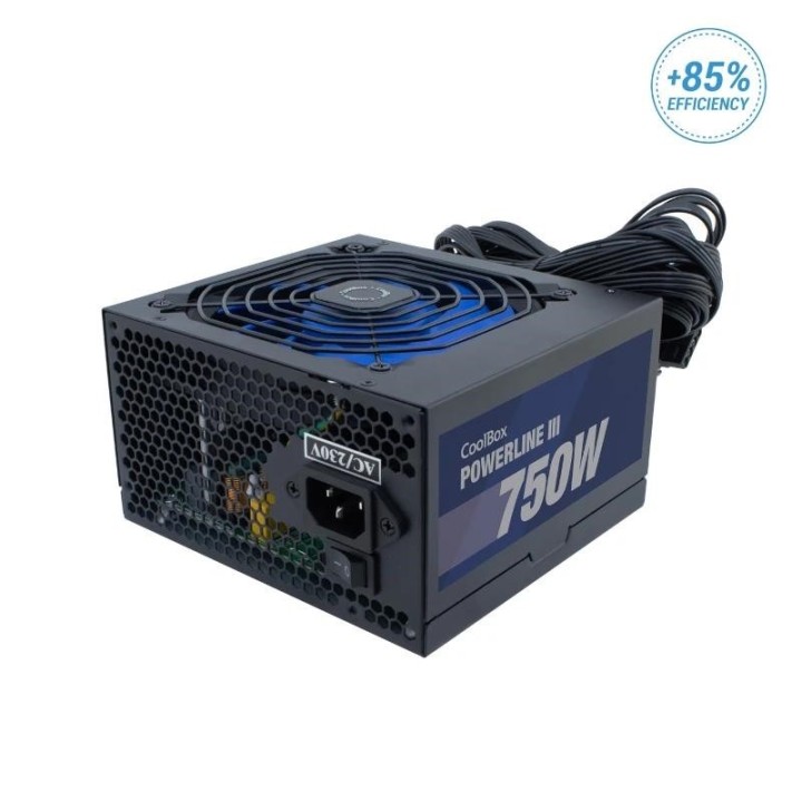 coolbox fuente alim atx  powerline3 750w 85%efi