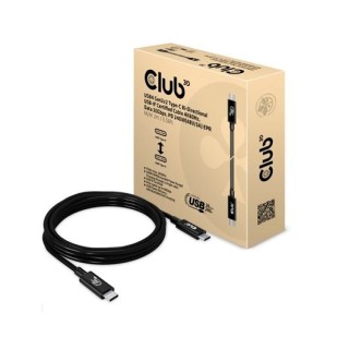 cable club3d certificado usb4 80g gen3.2 tipo-c 2m usb-if 8k60hz datos 40g pd 240w(48v 5a) epr m m 2