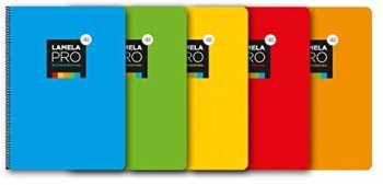 lamela cuaderno folio extra dura 100 hojas. 4 mm., surtidos lamela
