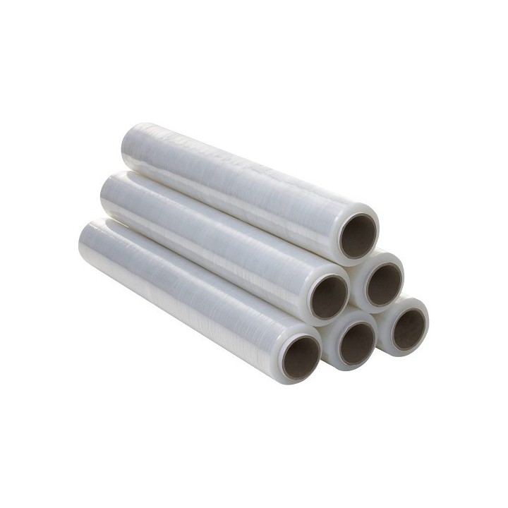 varios caja de 6 bobinas film transparente 50 cm ancho 23 micras 2300 gramos x rollo 324trans. 324tr