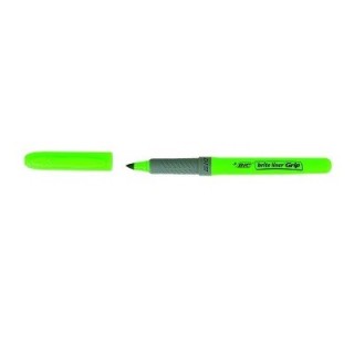 bic marcador fluorescente highlighter grip trazo 1,5-3,3mm. verde bic 811932  pack: 12 unidades