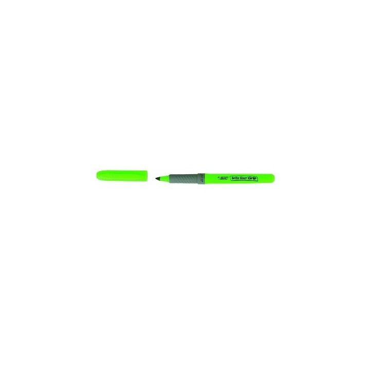 bic marcador fluorescente highlighter grip trazo 1,5-3,3mm. verde bic 811932  pack: 12 unidades