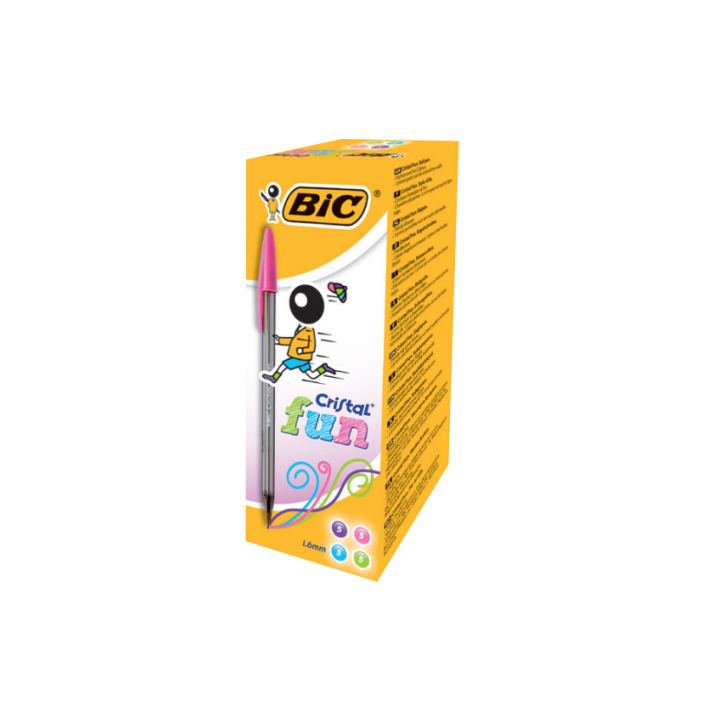 bic boligrafo cristal fun trazo 0,6 mm. color turquesa bic 929074.  pack: 20 unidades