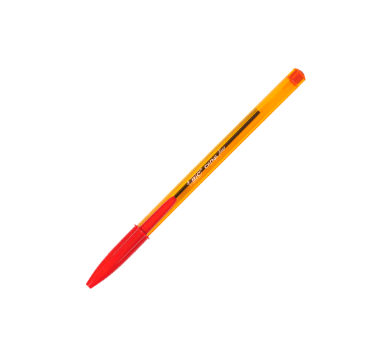 bic boligrafo cristal fine cuerpo naranja trazo 0,3 mm. color rojo bic 872720  pack: 50 unidades