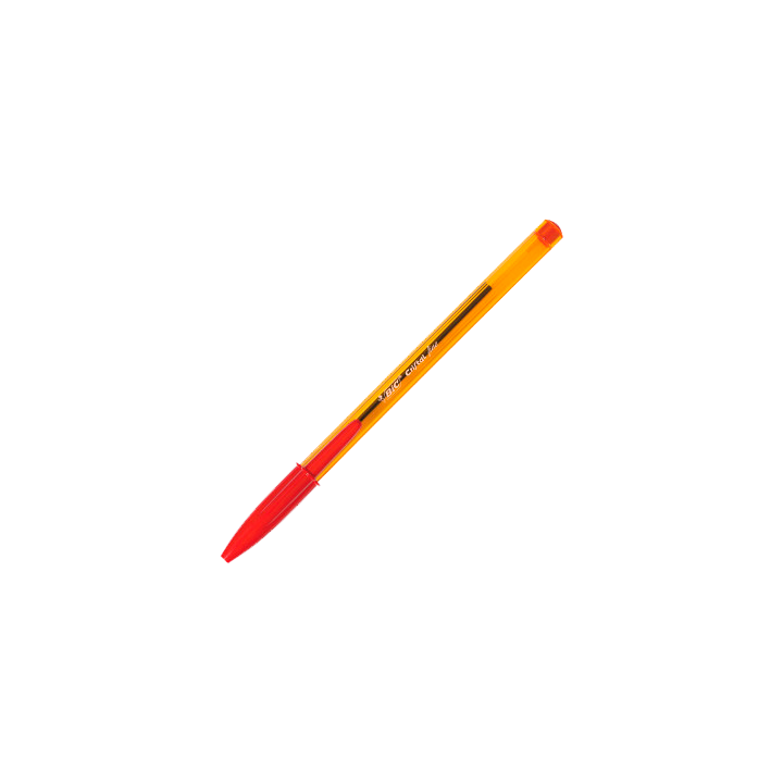 bic boligrafo cristal fine cuerpo naranja trazo 0,3 mm. color rojo bic 872720  pack: 50 unidades