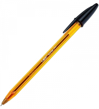 bic boligrafo cristal fine cuerpo naranja trazo 0,3 mm. color negro bic 872731  pack: 50 unidades