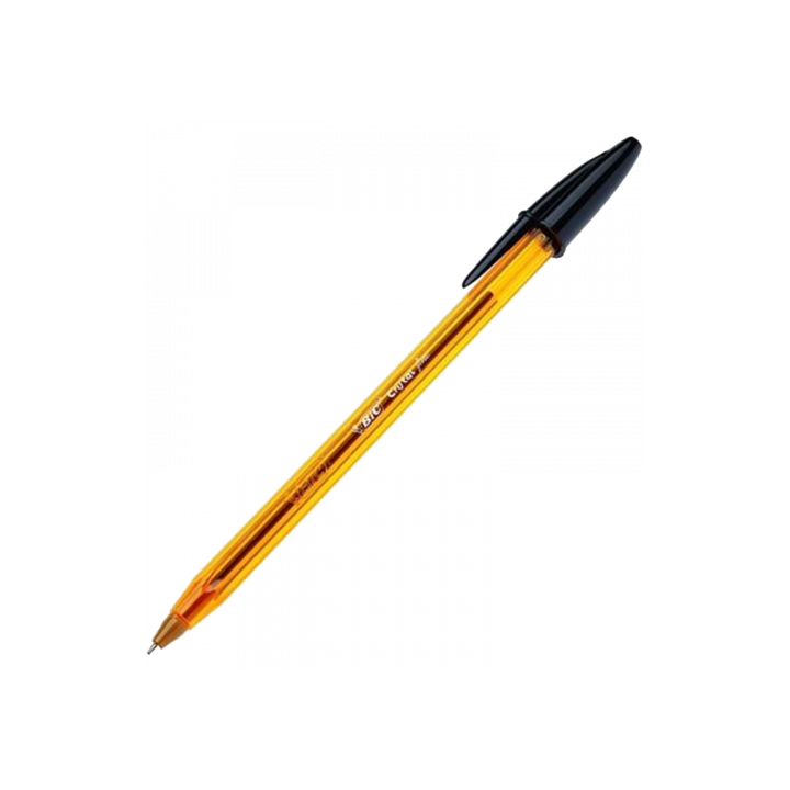 bic boligrafo cristal fine cuerpo naranja trazo 0,3 mm. color negro bic 872731  pack: 50 unidades