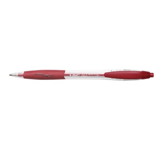 bic boligrafo retractil trazo 0,4 mm. atlantis rojo bic 887133  pack: 12 unidades