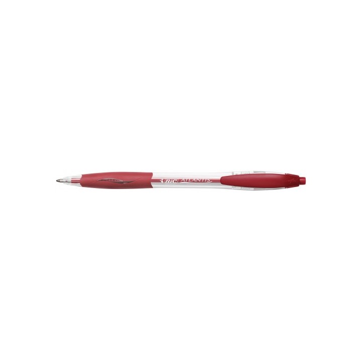 bic boligrafo retractil trazo 0,4 mm. atlantis rojo bic 887133  pack: 12 unidades