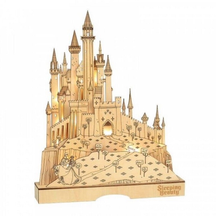enesco figura replica enesco disney la bella durmiente castillo iluminado