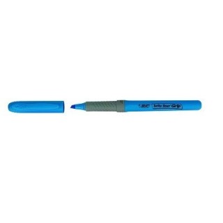 bic marcador fluorescente highlighter grip trazo 1,5-3,3mm. azul bic 811931  pack: 12 unidades
