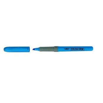 bic marcador fluorescente highlighter grip trazo 1,5-3,3mm. azul bic 811931  pack: 12 unidades