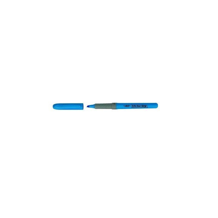 bic marcador fluorescente highlighter grip trazo 1,5-3,3mm. azul bic 811931  pack: 12 unidades
