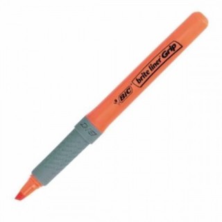 bic marcador fluorescente highlighter grip trazo 1,5-3,3mm. naranja bic 811933  pack: 12 unidades