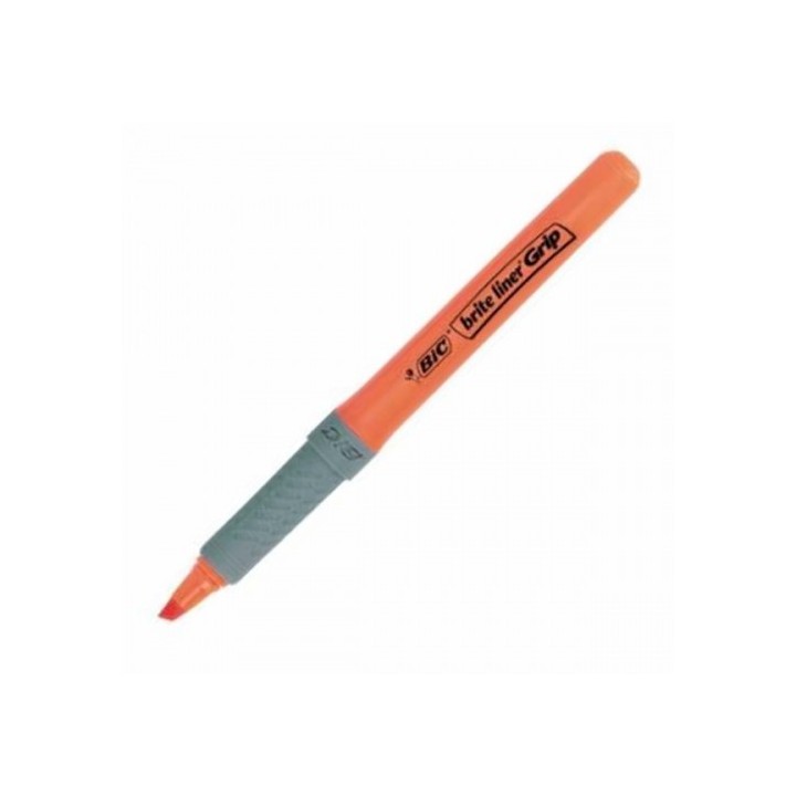 bic marcador fluorescente highlighter grip trazo 1,5-3,3mm. naranja bic 811933  pack: 12 unidades