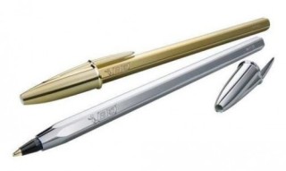 bic boligrafo cristal celebrate trazo 0,4 mm. color plata bic 921339  pack: 20 unidades