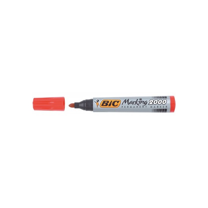 bic marcador permanente 2000 punta redonda trazo 1,7mm rojo bic 8209133  pack: 12 unidades