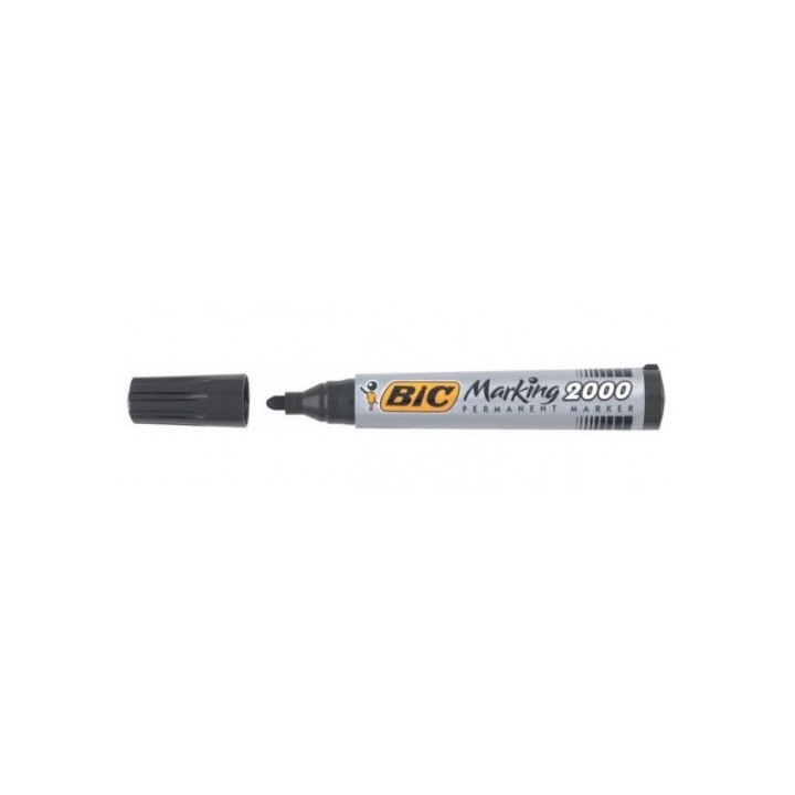 bic marcador permanente 2000 punta redonda trazo 1,7mm negro bic 8209153  pack: 12 unidades