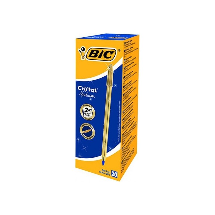 bic boligrafo cristal celebrate trazo 0,4 mm. color oro bic 9213401  pack: 20 unidades