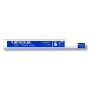 staedtler tubo de 12 minas 0,5mm. calidad estandar graduacion hb staedtler 257 05-hb  pack: 12 unida