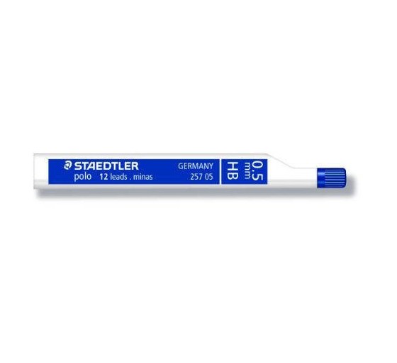 staedtler tubo de 12 minas 0,5mm. calidad estandar graduacion hb staedtler 257 05-hb  pack: 12 unida