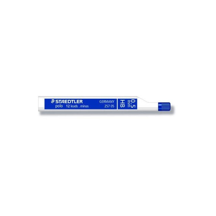 staedtler tubo de 12 minas 0,5mm. calidad estandar graduacion hb staedtler 257 05-hb  pack: 12 unida