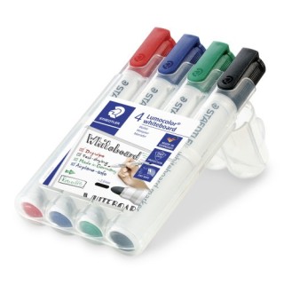 staedtler estuche 4 marcadores pizarra lumocolor marker 351 trazo 2mm. surtidos staedtler 351 wp4