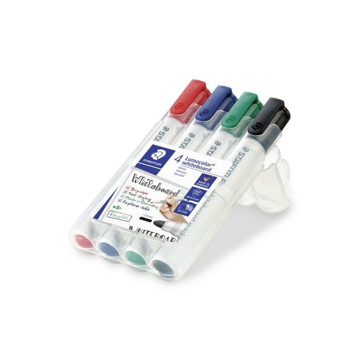 staedtler estuche 4 marcadores pizarra lumocolor marker 351 trazo 2mm. surtidos staedtler 351 wp4