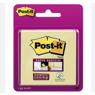post-it blister bloc 90 hojas notas adhesivas 76x76mm super sticky 654 canary yellow 6920ss-cy-eu p