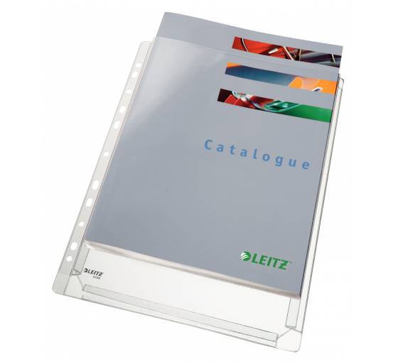 leitz bolsa 10 fundas fuelle sin solapa multitaladro gran capacidad formato a4 170 micras pvc transp