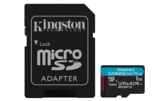 kingston kingston technology tarjeta microsdxc canvas go plus gen4 de 1 tb, 200 mb/s, a2 u3 v30 y ad